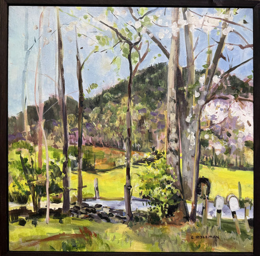 WhiteOaks Utopia  - Acrylic Painting by artist Charlotte Rollman 23 x 23