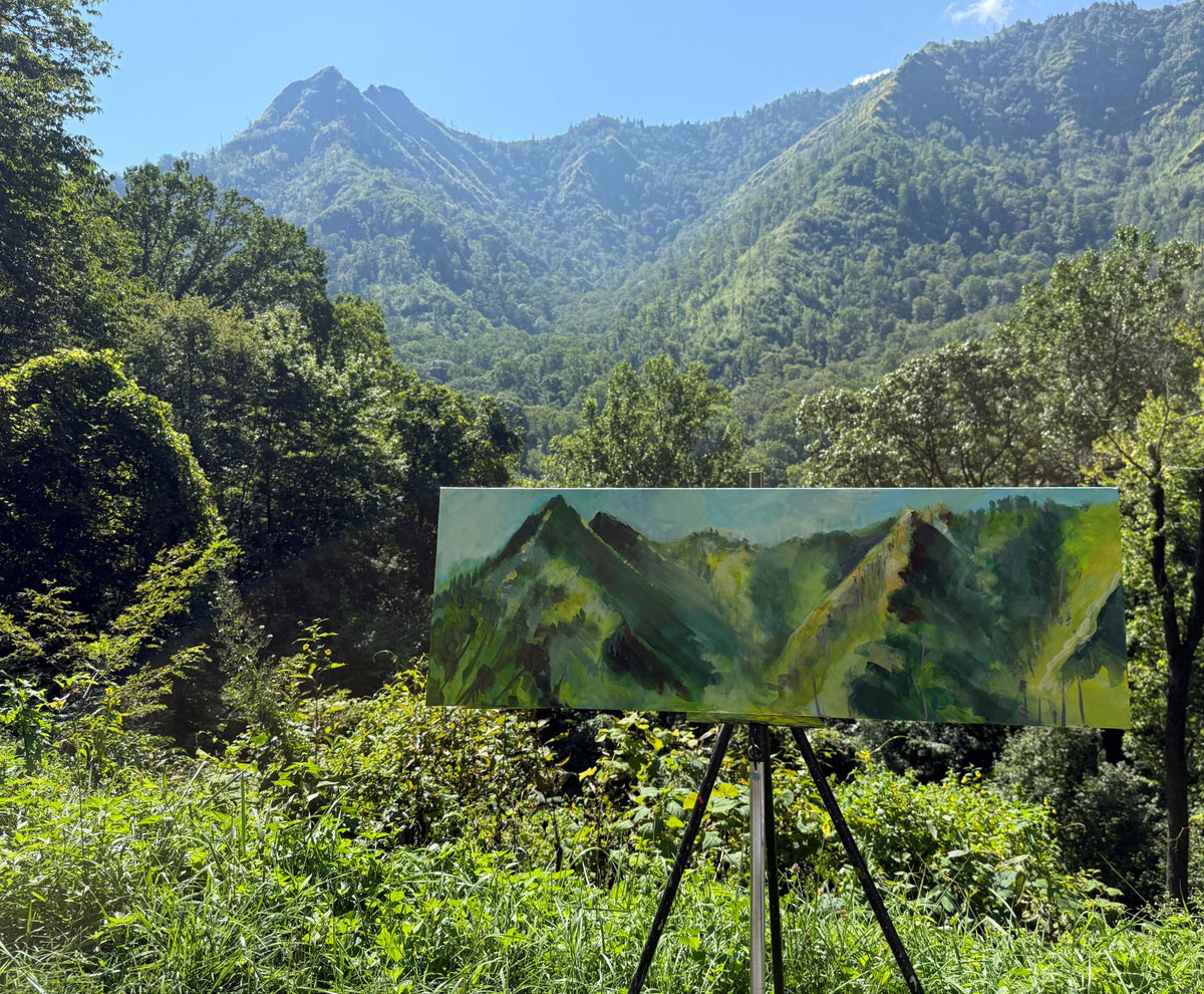 Chimney Tops Overlook  - Acrylic Painting by artist Charlotte Rollman