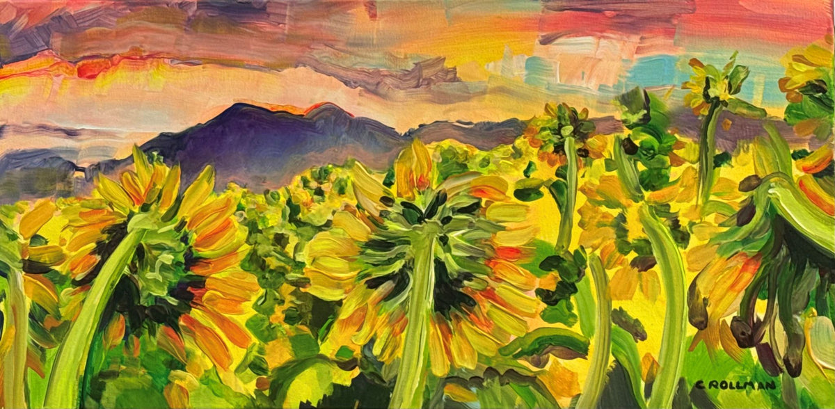 September Sunrise - Acrylic Painting by artist Charlotte Rollman 12x24