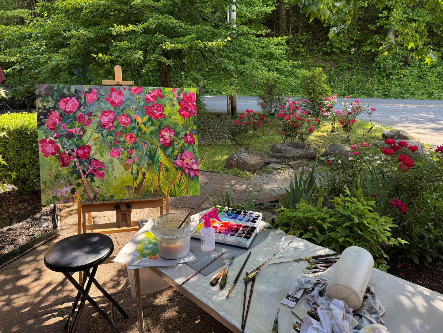 Gallery Rose Garden - Acrylic Painting by artist Charlotte Rollman - 30x40