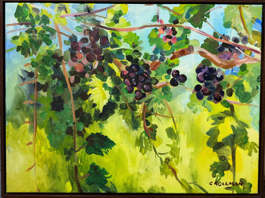 Muscadines at Sprout Springs Winery  - Acrylic Painting by artist Charlotte Rollman 18x24