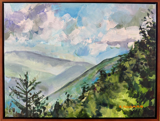 Smokies View - Acrylic Painting by artist Charlotte Rollman 12x16