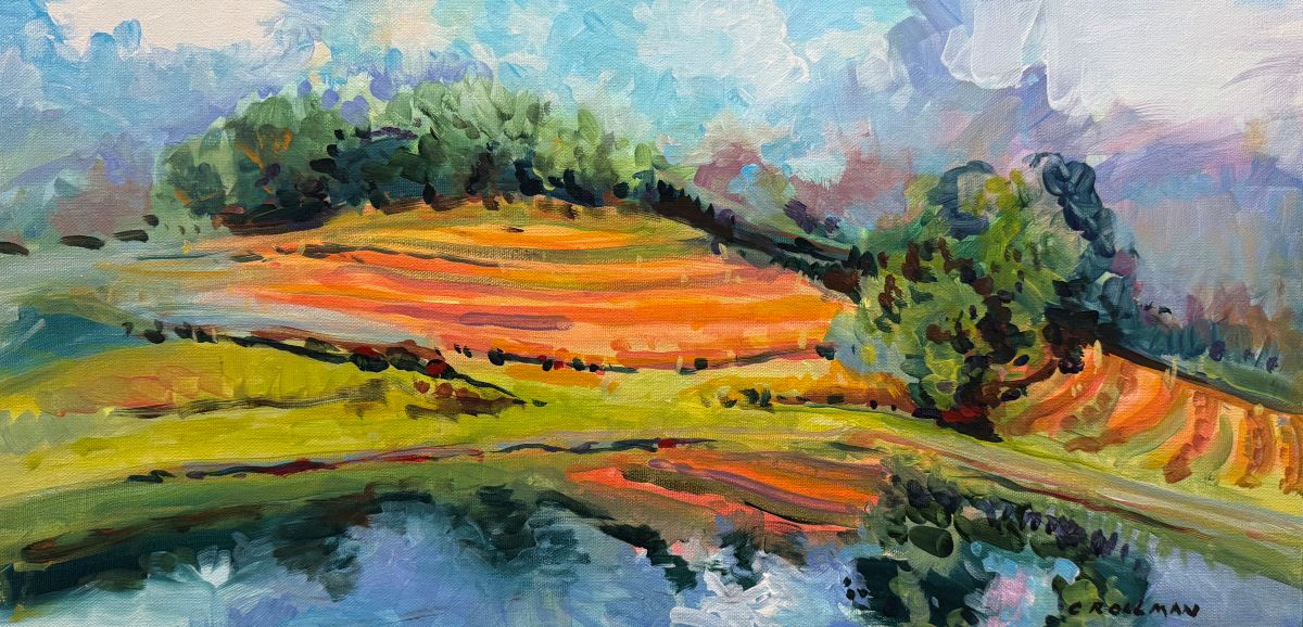 Apples and Oranges - Acrylic Painting by artist Charlotte Rollman 12x24