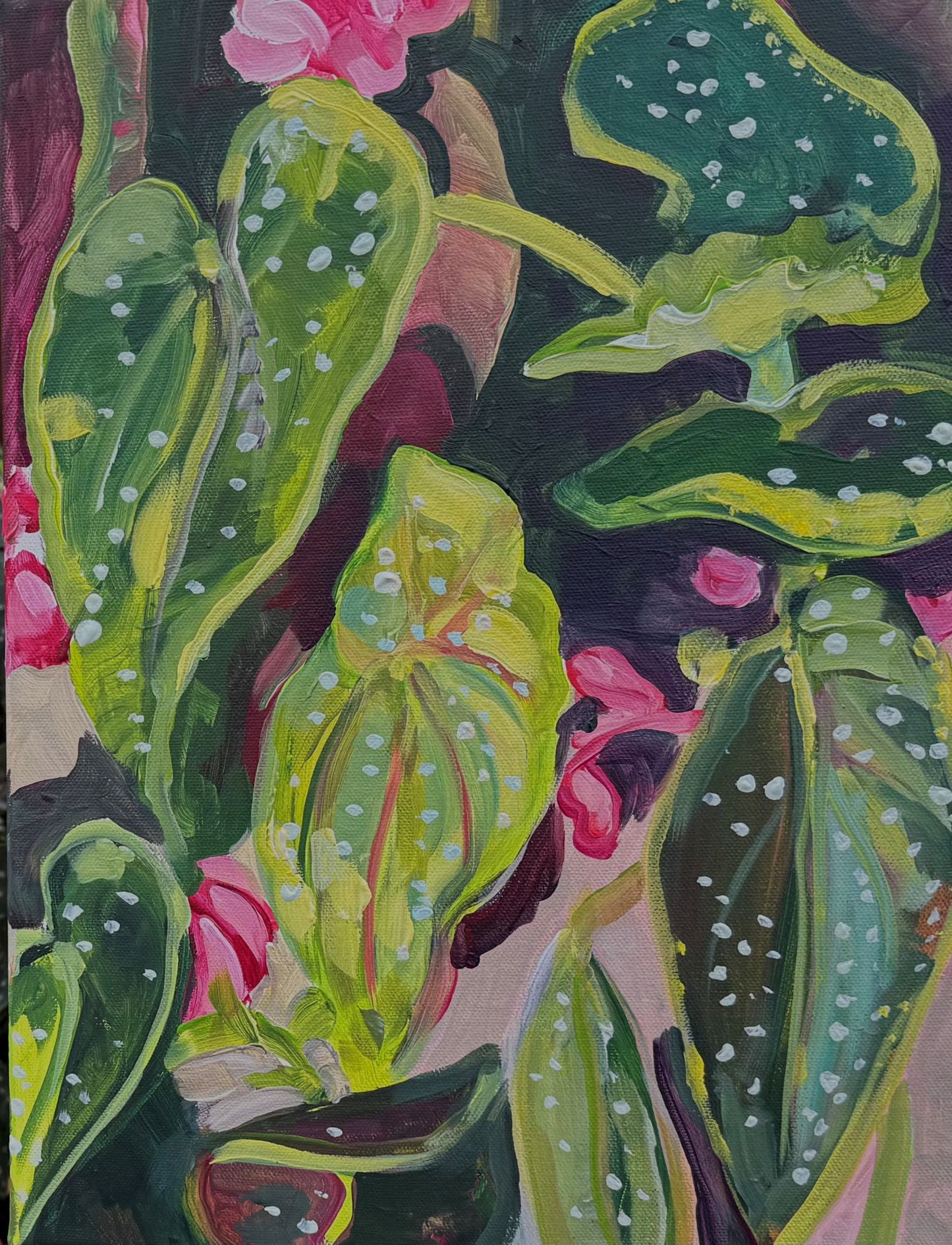 Poka Dot - Acrylic Painting by artist Charlotte Rollman 14x11