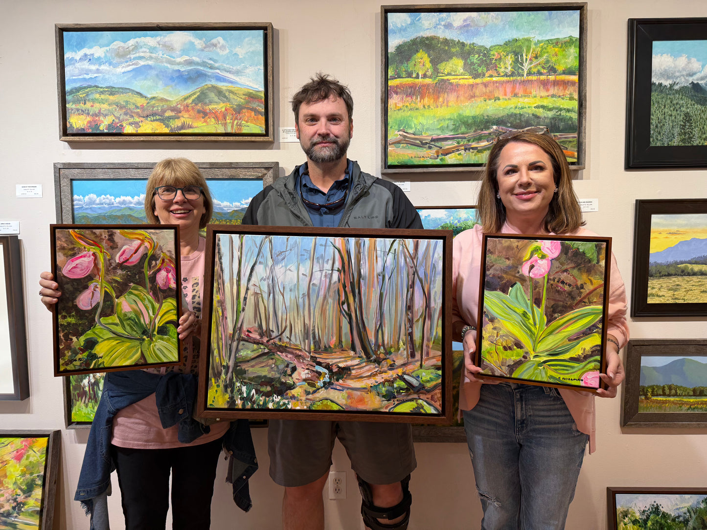 Lady Slippers Conversation - Acrylic Painting by artist Charlotte Rollman 14x11