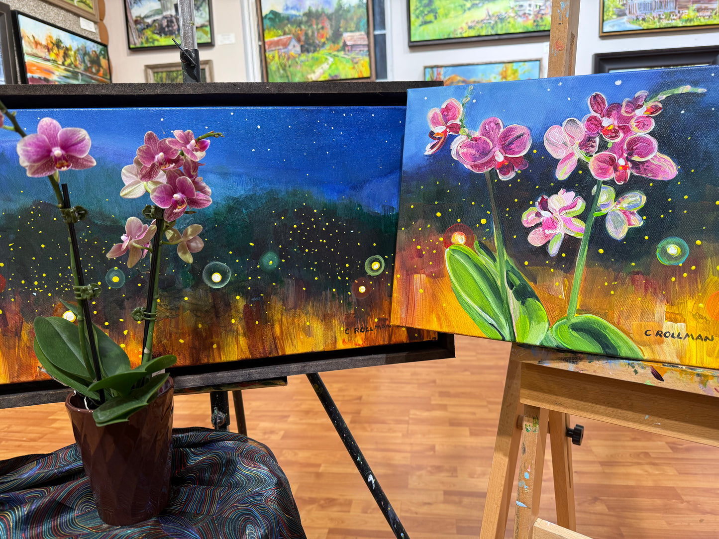 You Light Up the Night - Acrylic Painting by artist Charlotte Rollman 11x14