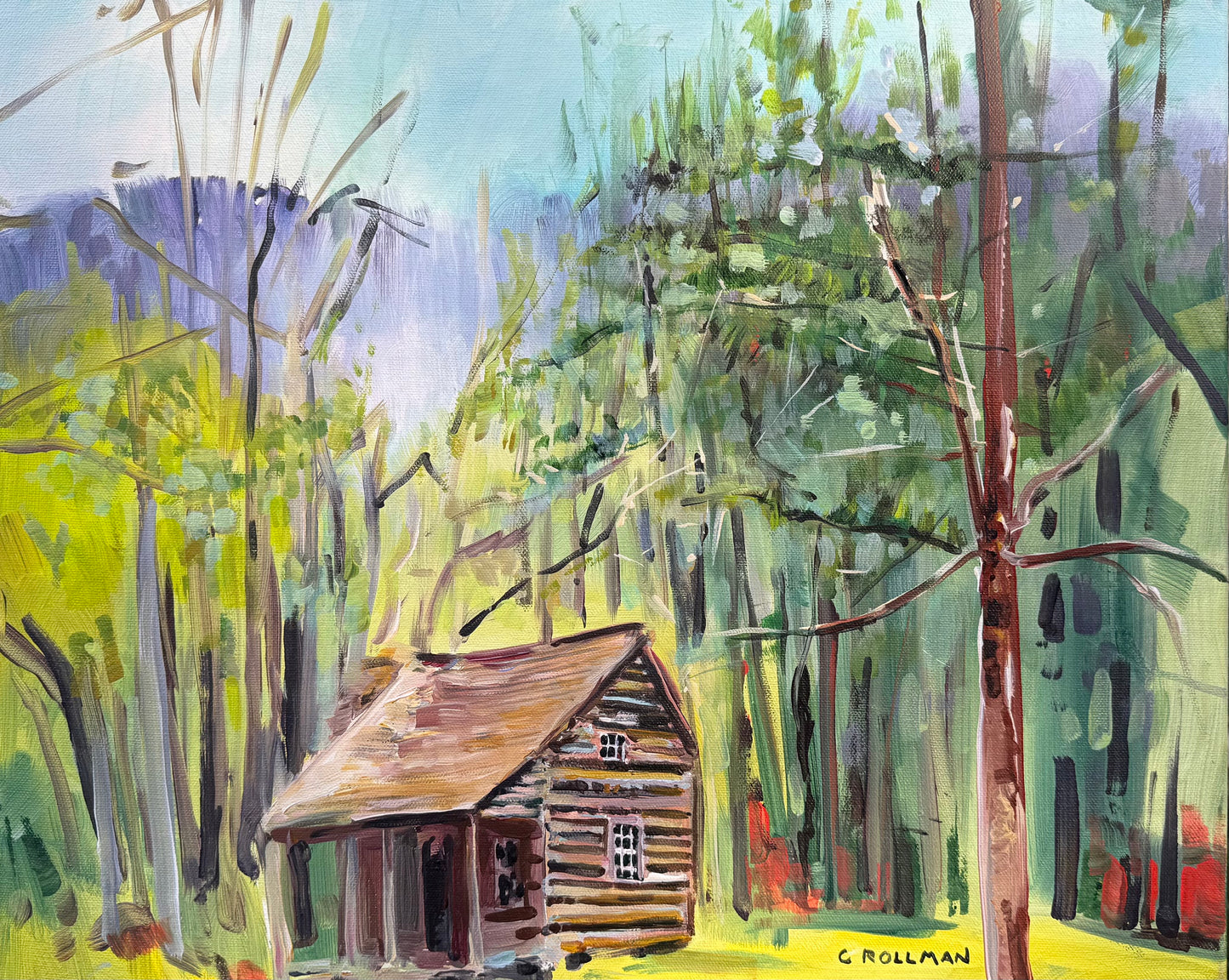 That's Snow Up There  - Acrylic Painting by artist Charlotte Rollman 20x16