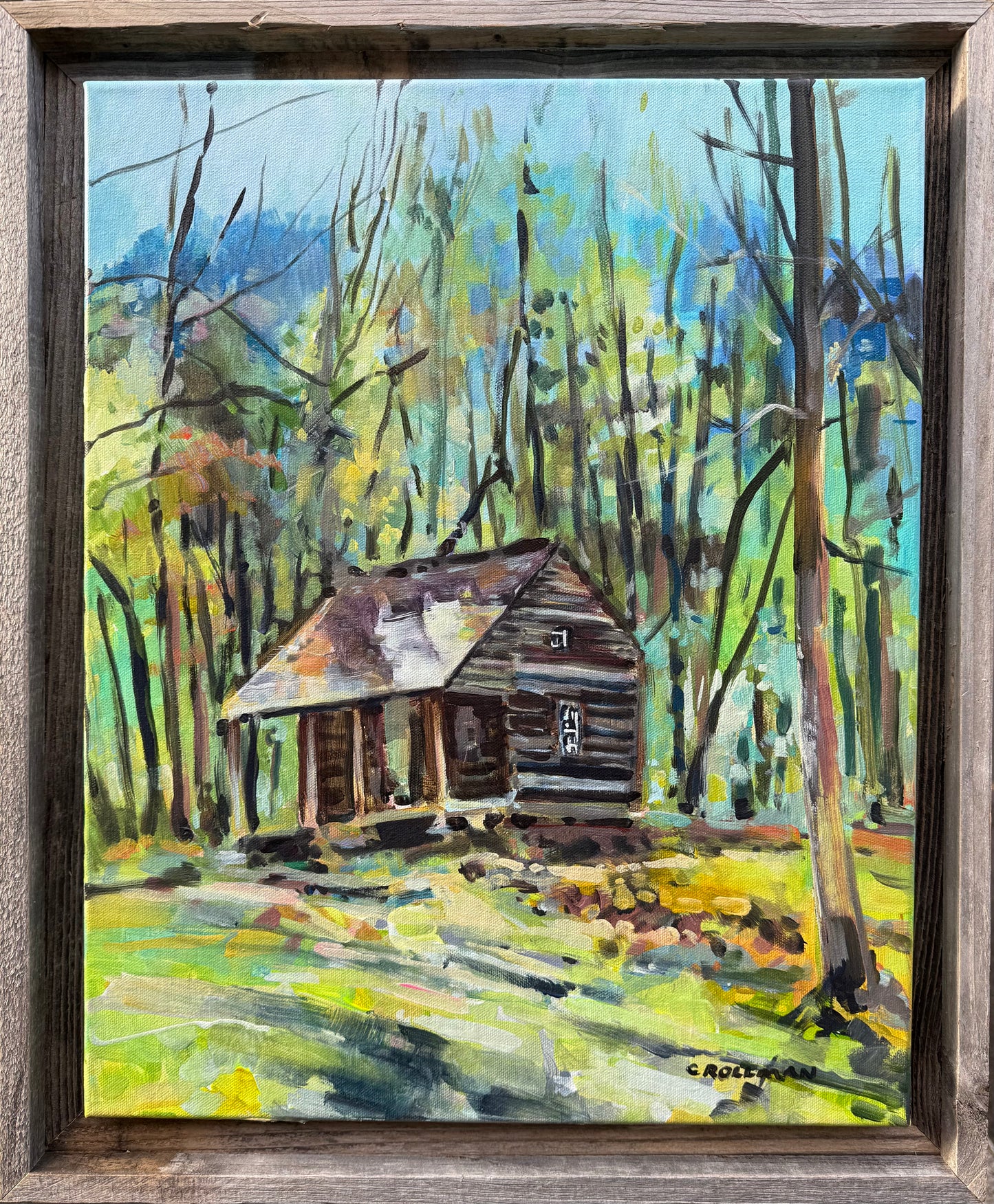 Carter Shields in the Mountains  - Acrylic Painting by artist Charlotte Rollman 20x16