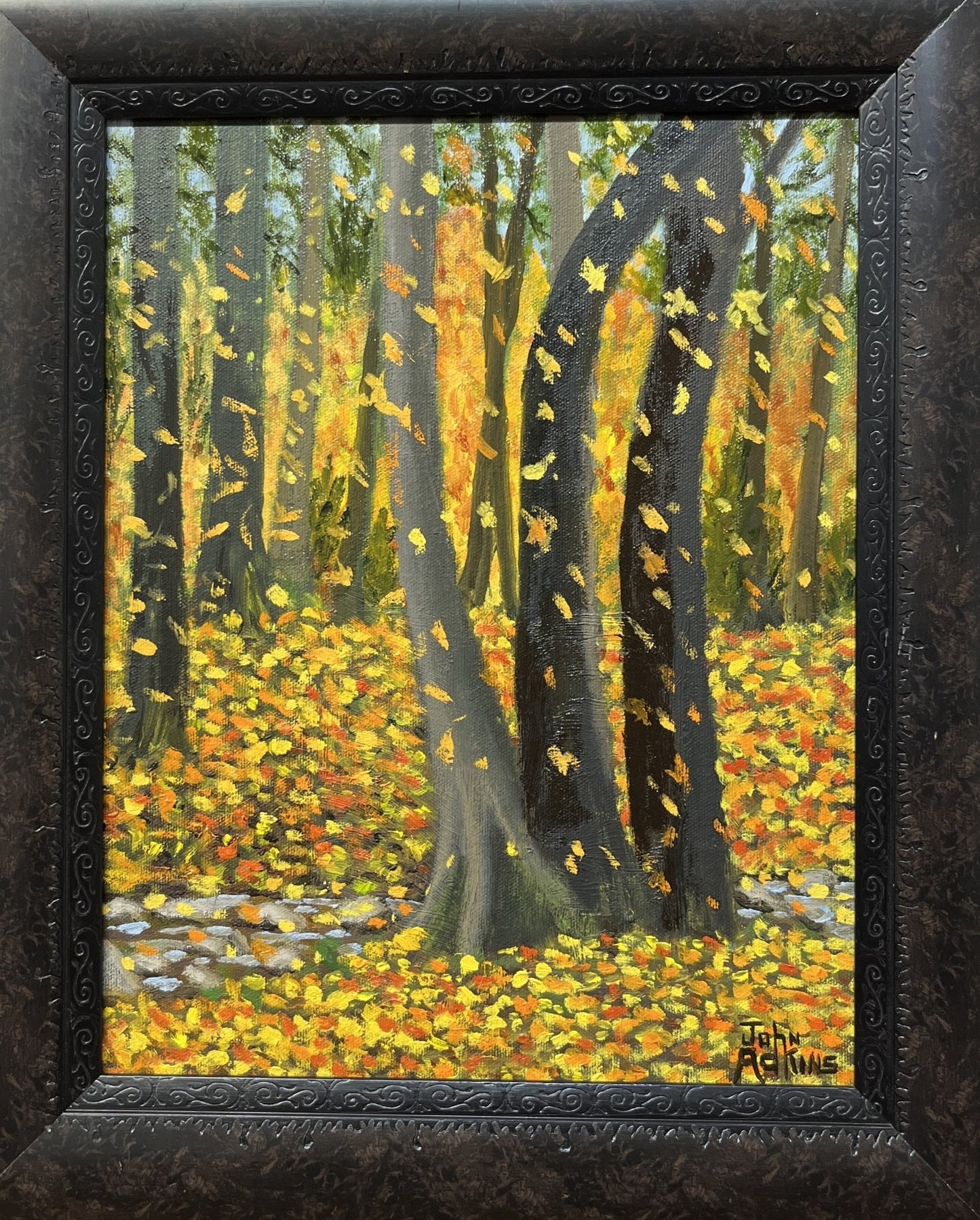The Falling Leaves- Oil Painting by artist John Adkins