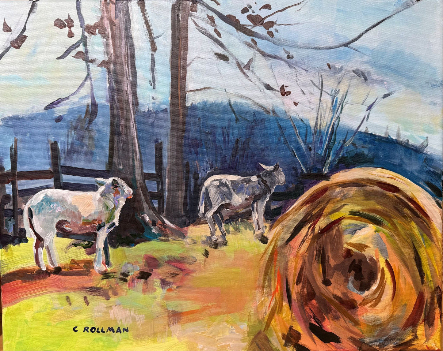 Smokies Sheep - Acrylic Painting by Artist Charlotte Rollman 16x20