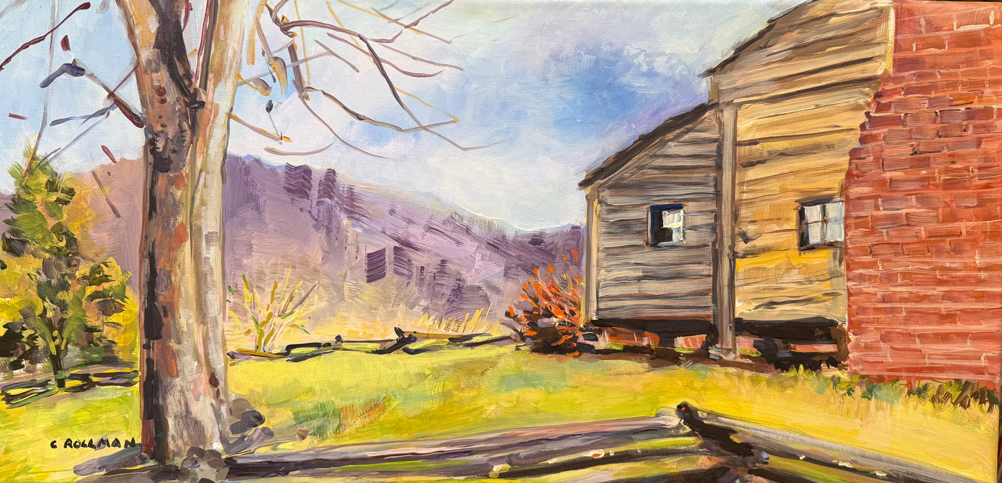 Light in the Window - Acrylic Painting by artist Charlotte Rollman 12x24