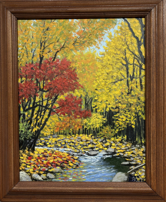 Crimson Solo - Oil Painting by artist John Adkins