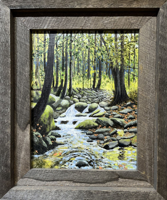 The Glow On Buckhead Trail  - Oil Painting by artist John Adkins 14x11