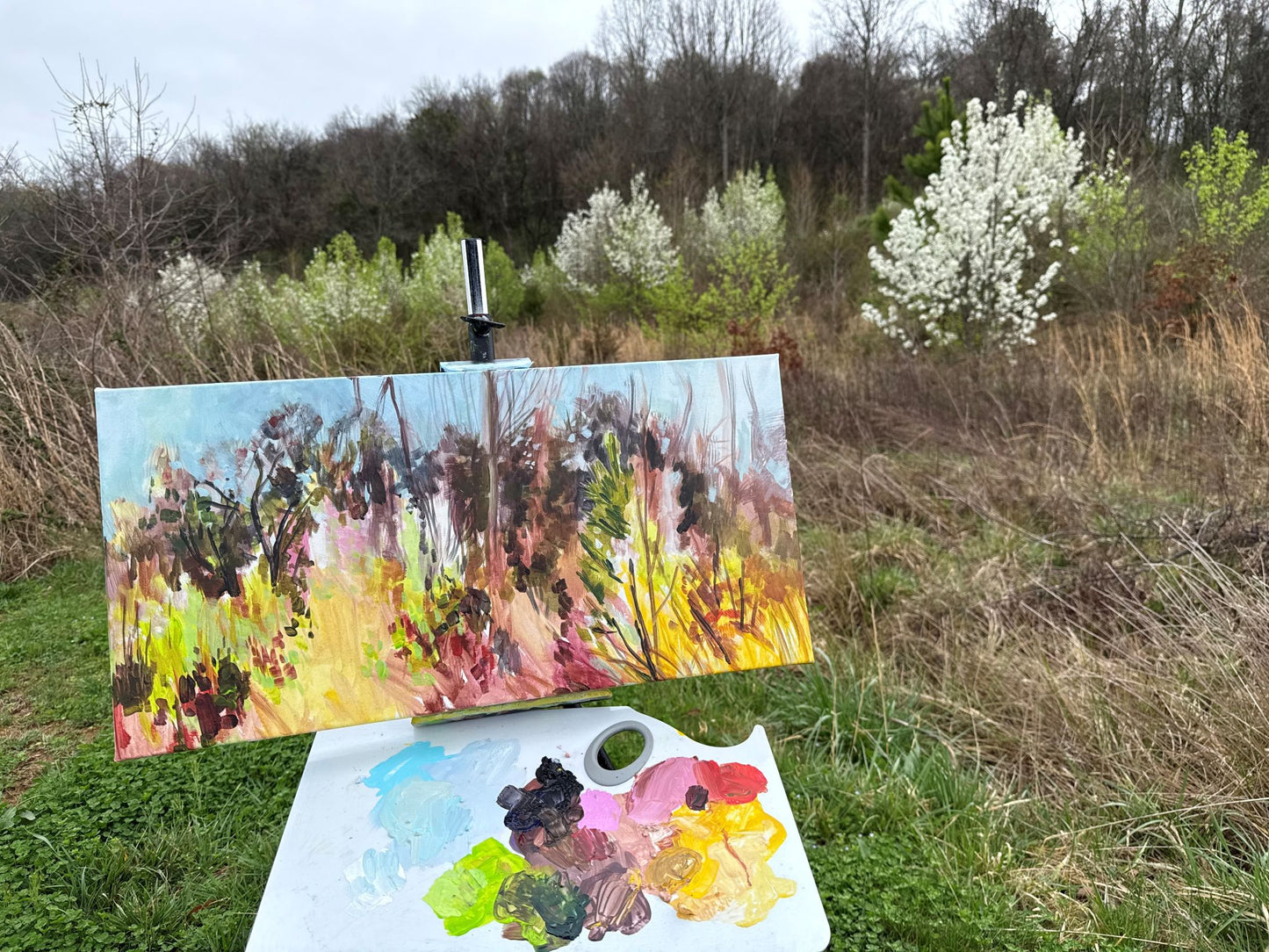 Ode to Spring - Acrylic Painting by artist Charlotte Rollman 12x24