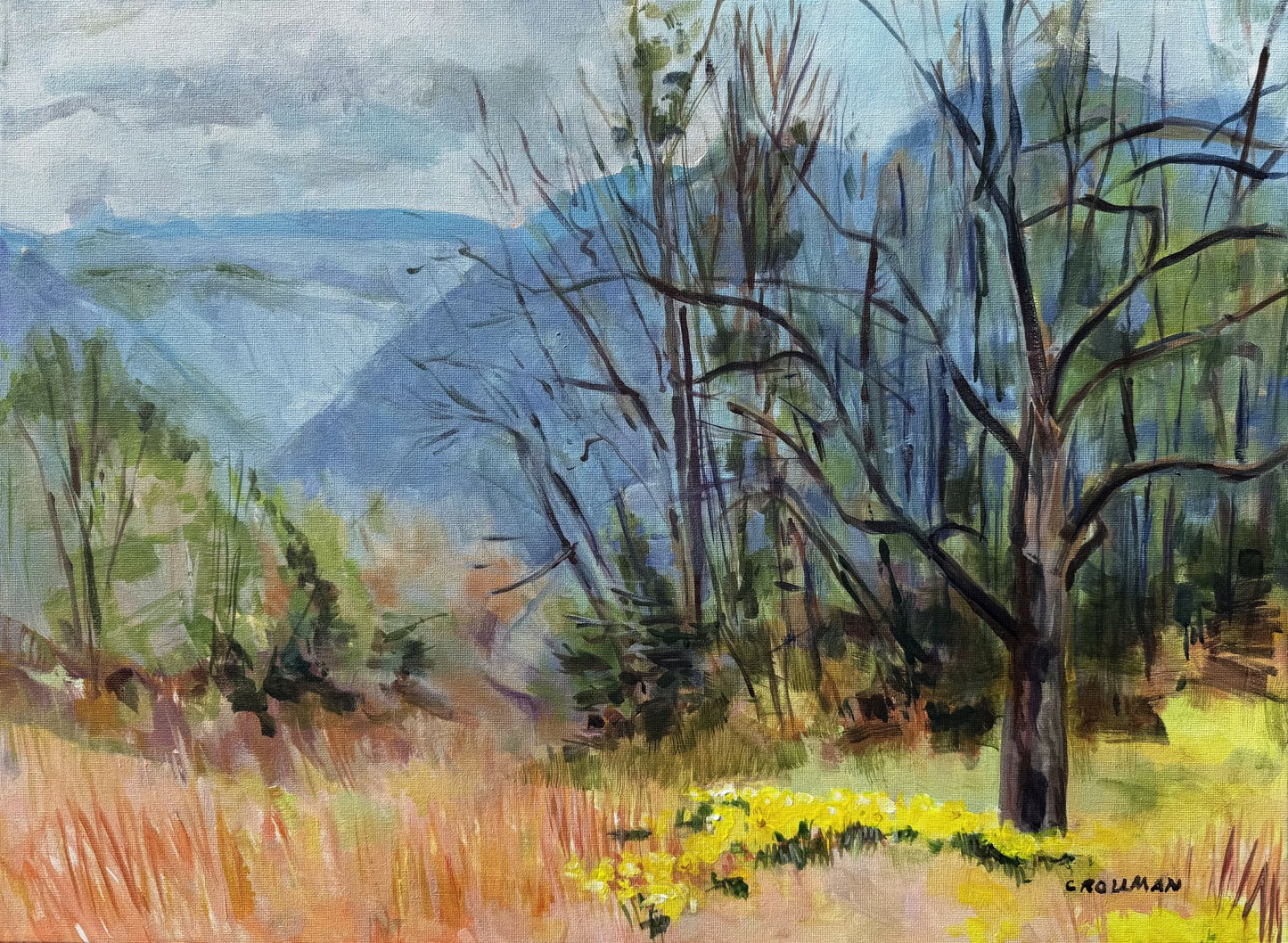 Just Around the Corner  - Acrylic Painting by artist Charlotte Rollman 18x24