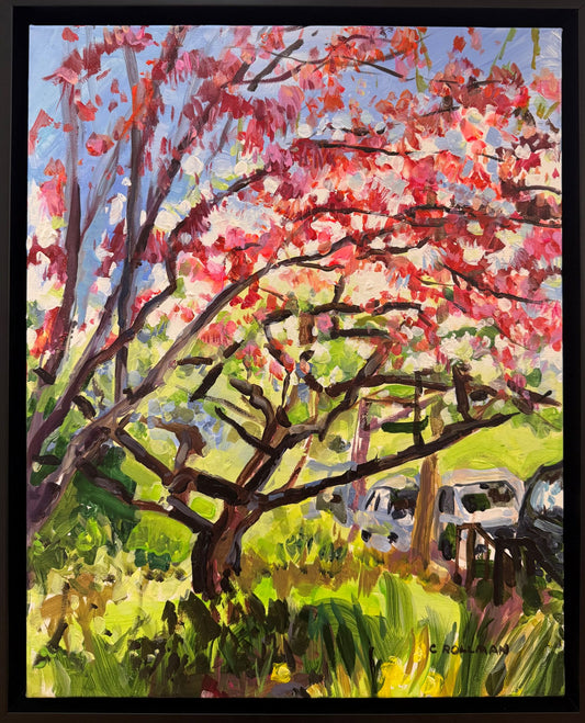 Just Around the Corner at Becky's  - Acrylic Painting by artist Charlotte Rollman 20x16