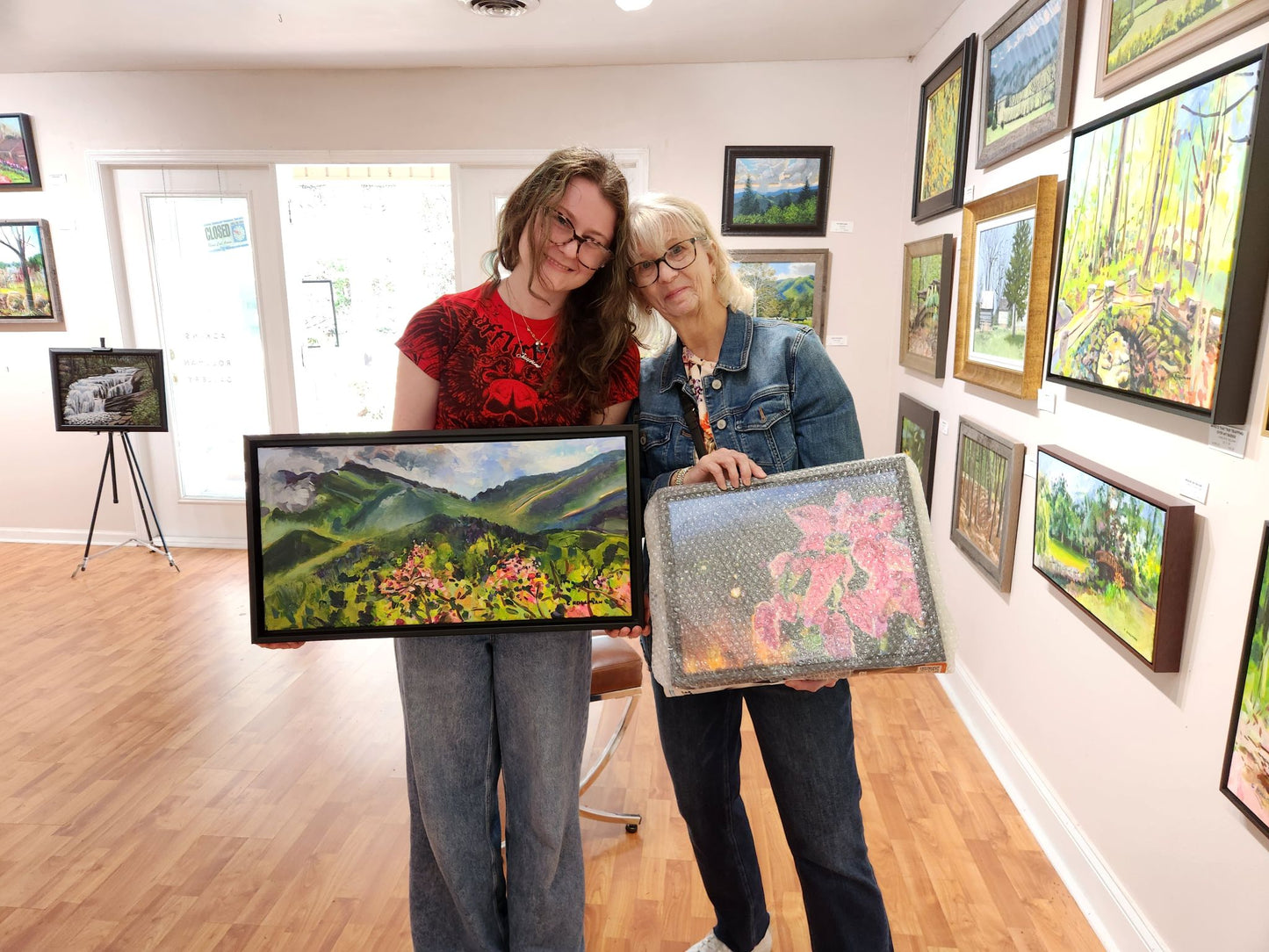 Elderberries and Mt LeConte  - Acrylic Painting by artist Charlotte Rollman 12x24